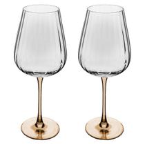 Conjunto com 2 Taças de Vinho com Haste âmbar Classic em Vidro 560ml - Wolff Mesa