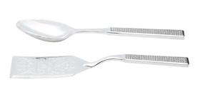 Conjunto com 2 Talheres De Servir Wolff Mesa em Zamac Prateado Linha Prestige Collection