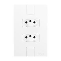 Conjunto com 2 Tomada 2p+t 20a 250v, Modular, com Placa 4x2 Conjunto com 2 Tomada 2p+t 20a 250v, Modular, com Placa 4x2