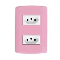 Conjunto com 2 Tomadas 2P+T 20A 250V, Modular, com Placa 4x2 e Suporte Branco Conjunto com 2 Tomadas 2P+T 20A 250V, Modular, com Placa 4x2 e Suporte Branco