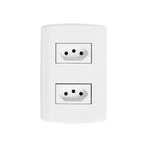 Conjunto com 2 Tomadas 2p+t 20a 250v, Modular, com Placa 4x2 e Suporte Conjunto com 2 Tomadas 2p+t 20a 250v, Modular, com Placa 4x2 e Suporte