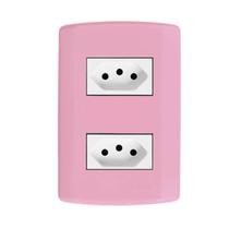 Conjunto com 2 Tomadas 2p+t 20a 250v, Modular, com Placa 4x2 e Suporte Conjunto com 2 Tomadas 2p+t 20a 250v, Modular, com Placa 4x2 e Suporte