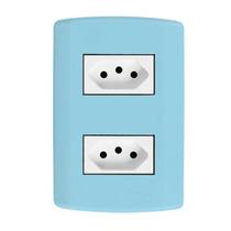 Conjunto com 2 Tomadas 2p+t 20a 250v, Modular, com Placa 4x2 e Suporte Conjunto com 2 Tomadas 2p+t 20a 250v, Modular, com Placa 4x2 e Suporte