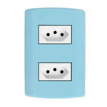 Conjunto com 2 Tomadas 2p+t 20a 250v, Modular, com Placa 4x2 e Suporte Conjunto com 2 Tomadas 2p+t 20a 250v, Modular, com Placa 4x2 e Suporte