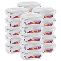 Conjunto Com 20 Pote Vidro Hermético 370ml Marmita Fitness