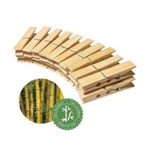 Conjunto Com 20 Pregadores de Roupas em Bambu Prendedor Madeira