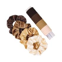 Conjunto com 24 Scrunchies de Cetim para Mulheres e Meninas