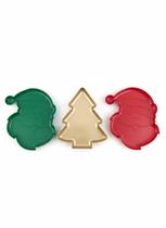 Conjunto com 3 Bandejas Decorativas Natalinas em Poliputerano Ideais para Servir e Compor a Mesa Posta