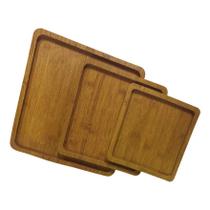 Conjunto Com 3 Bandejas Madeira Quadradas