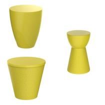 Conjunto com 3 Banquetas Amarelo/Limão Siciliano Conjunto com 3 Banquetas Amarelo/Limão Siciliano
