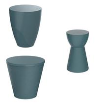 Conjunto com 3 Banquetas Azul Lazuli