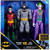 Conjunto com 3 Bonecos Herois da DC de 30CM Batman, Robin e Coringa SUNNY 4183