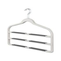 Conjunto com 3 Cabides 3 Divisórias Branco com Cinza - Casual Home