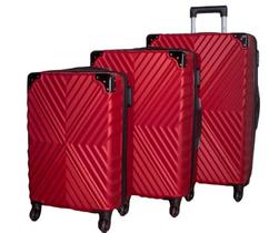 Conjunto com 3 malas ABS de Viagem Linha Extreme Vermelha