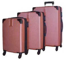 Conjunto com 3 malas ABS de Viagem Linha Horizon Rosé - ONEPRO