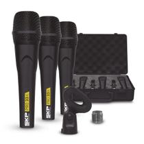 Conjunto com 3 Microfones Profissionais SKP Pro 33K Conjunto com 3 Microfones Profissionais SKP Pro 33K