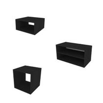 Conjunto com 3 Nichos Joad KitCubos Preto