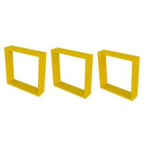 Conjunto com 3 Nichos Quadrados KitCubos Amarelo - Bramov