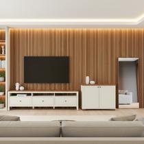 Conjunto com 3 Peças Rack, Balcão 2 Portas e Espelho Madeira Maciça Ananda CabeCasa MadeiraOriginals Conjunto com 3 Peças Rack, Balcão 2 Portas e Espelho Madeira Maciça Ananda CabeCasa MadeiraOriginals