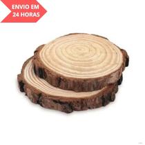 Conjunto com 3 Porta Copos Rústicos em Tora de Madeira 8cm Conjunto com 3 Porta Copos Rústicos em Tora de Madeira 8cm