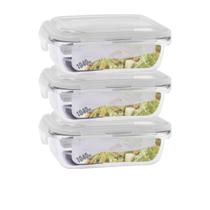 Conjunto Com 3 Pote 1040ml Hermético Marmita 4 Travas Conjunto Com 3 Pote 1040ml Hermético Marmita 4 Travas