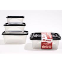 Conjunto com 3 Pote Retangular Rio de Janeiro 220ml / 420ml / 750ml