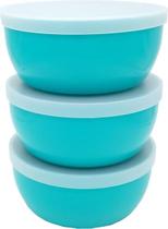 Conjunto com 3 Potes, Kit potes de ótima qualidade, 15x6cm 0,8l, parede bem grossa, Verde com Tampas