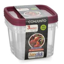Conjunto Com 3 Potes Quadrados Graduados BPA Free 1,1 Litros Conjunto Com 3 Potes Quadrados Graduados BPA Free 1,1 Litros