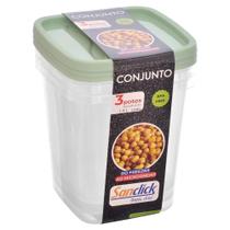 Conjunto Com 3 Potes Quadrados Graduados BPA Free 1,9 Litros