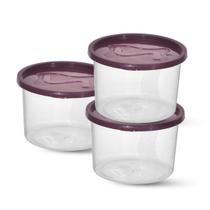 Conjunto Com 3 Potes Redondos Graduados BPA Free 1,1 Litros Conjunto Com 3 Potes Redondos Graduados BPA Free 1,1 Litros