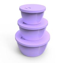 Conjunto Com 3 Potes Redondos Válvula Respiro Super Durável Conjunto Com 3 Potes Redondos Válvula Respiro Super Durável