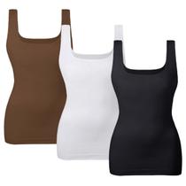 Conjunto com 3 Regatas Modeladoras Femininas EUYZOU com Controle de Barriga Conjunto com 3 Regatas Modeladoras Femininas EUYZOU com Controle de Barriga