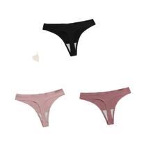 Conjunto com 3 Tangas de Cetim Sem Costura Finetoo - Cintura Baixa e Sexy