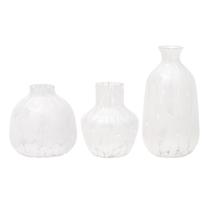 Conjunto com 3 Vasos em Vidro Off White 9,5x11x16cm 18650 - Mart