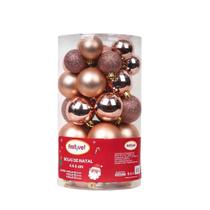 Conjunto com 30 Bolas de 4 a 6cm Rose Gold para Árvore de Natal - Festive