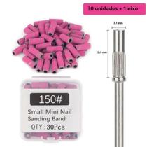 Conjunto com 30 Mini Bandas de Lixamento de Unhas 3,1mm e 3 Brocas de 3/32"