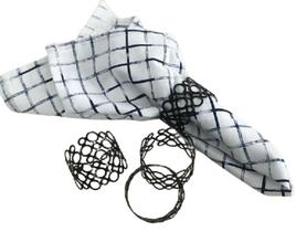 Conjunto com 4 Argolas Para Guardanapo Moderna Preto Conjunto com 4 Argolas Para Guardanapo Moderna Preto