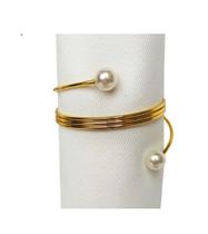 Conjunto com 4 Argolas Para Guardanapos Pearl Dourado 4,5cmx3cm