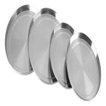 Conjunto com 4 Bandejas Redondas em Inox Diversos Tamanhos