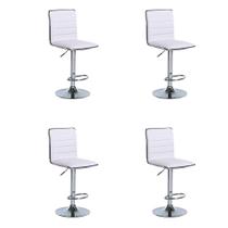 Conjunto com 4 Banquetas Giratórias Marilyn Branco