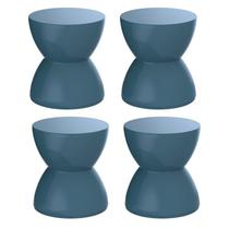 Conjunto com 4 Banquetas Hydro Azul/Lazuli Conjunto com 4 Banquetas Hydro Azul/Lazuli