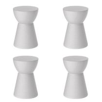 Conjunto com 4 Banquetas Sili Branco Conjunto com 4 Banquetas Sili Branco
