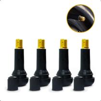 Conjunto com 4 Bicos de Válvula TR414 para Pneu Sem Câmara Encaixe Universal em Carros e Utilitários