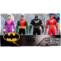 Conjunto com 4 Bonecos DC Coringa, Robin, Batman e FLASH 15CM SUNNY