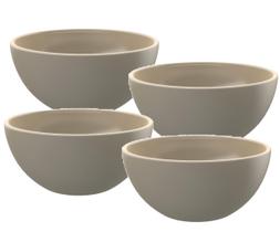 Conjunto Com 4 Bowls Cinza De Cerâmica Corona Yoi Clean