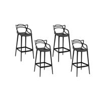 Conjunto com 4 Cadeiras Alta Passa Prato Allegra Masters Polipropileno Plastico Reforçado Preto Conjunto com 4 Cadeiras Alta Passa Prato Allegra Masters Polipropileno Plastico Reforçado Preto