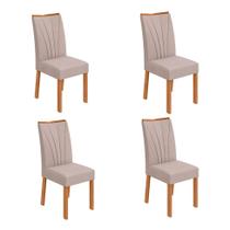 Conjunto com 4 Cadeiras Apogeu Bouclé Bege e Amêndoa Conjunto com 4 Cadeiras Apogeu Bouclé Bege e Amêndoa