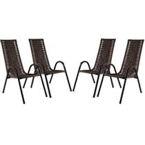 Conjunto Com 4 Cadeiras Canadá Em Fibra Sintética Argila