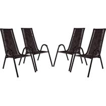 Conjunto Com 4 Cadeiras Canadá Em Fibra Sintética Tabaco