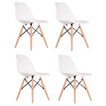 Conjunto com 4 Cadeiras Charles Eames Branco